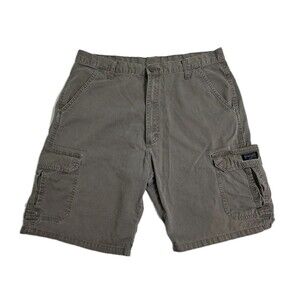 Wrangler Cargo Shorts Mens 36 Brown Safari Utility Pockets Outdoor Work Stretch